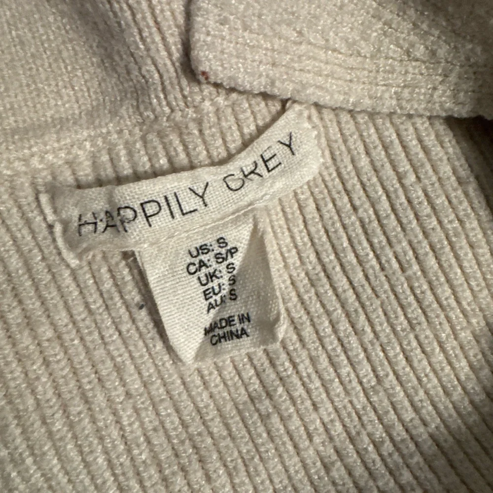 Cream Black Striped Collared Sweater – Women’s Small – Ribbed Knit Polo Style - Picture 3 of 4